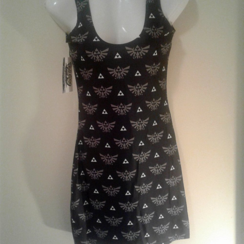 Black and Gray Triangle Pattern Dress Set